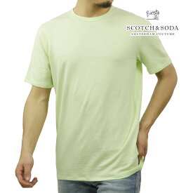 スコッチアンドソーダ メンズ 半袖Tシャツ 正規販売店 SCOTCH＆SODA クルーネック リネン LINEN BLEND REGULAR-FIT SHORT-SLEEVED TSHIRT 164517 4642 SORBET GREEN 父の日 プレゼント ラッピング