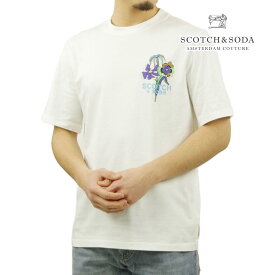 スコッチアンドソーダ メンズ 半袖Tシャツ 正規販売店 SCOTCH＆SODA クルーネック トップス CHEST ARTWORK T-SHIRT 164524 0006 WHITE