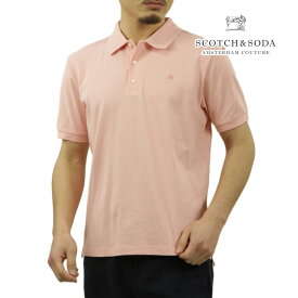 スコッチアンドソーダ メンズ ポロシャツ 正規販売店 SCOTCH＆SODA ワンポイント ロゴ ピケポロ CLASSIC PIQUE ORGANIC COTTON POLO 166897 1573 POP PINK