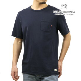 スコッチアンドソーダ メンズ 半袖Tシャツ 正規販売店 SCOTCH＆SODA クルーネック ポケT GARMENT DYE POCKET TEE 171691 0004 NAVY 父の日 プレゼント ラッピング