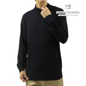 スコッチアンドソーダ メンズ セーター 正規販売店 SCOTCH＆SODA モックネック 長袖 ニット CORE DROPPED SHOULDER MOCK NECK PULLOVER SWEATER D 179184 25403 NIGHT
