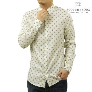 �X�R�b�`�A���h�\�[�_ �����Y �����V���c ���K�̔��X SCOTCH&SODA �{�^���_�E�� �|�v�����V���c MICROPRINT POPLIN SLIM FIT SHIRT FOULARD EGGNOG 183058 100 51415 09