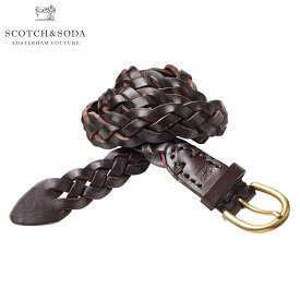 スコッチアンドソーダ SCOTCH＆SODA 正規販売店 メンズ ベルト Woven wax leather belt 76154 70 D15S25