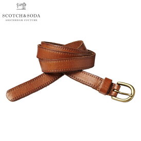 スコッチアンドソーダ SCOTCH＆SODA 正規販売店 メンズ ベルト Leather belt with print along edge 76163 82 D15S25