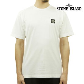 ストーンアイランド メンズ 半袖Tシャツ 正規品 STONE ISLAND クルーネック ロゴ Tシャツ STONE ISLAND SHORT SLEEVE TEE T-SHIRT WHITE 24113