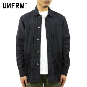 ���j�t�H�[�� �A�E�g�h�A �X�^���_�[�h �V���c �����Y ���K�̔��X UNFRM OUTDOOR STANDARD �����V���c ���[�N�V���c ���l�� �N�[���}�b�N�X 60/- LINEN COOLMAX FRONT TUCK SHIRT JACKET 21SS-4313 NAVY