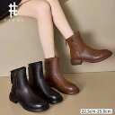 【20日まで、タイムセール⇒2,480円】ブーツ レディース ショートブーツ 3cmヒール ローヒール 疲れない 安定感 歩きやすい 滑りにくい 通勤 オフィス シンプル カジュアル ラック ブラウン 22.5cm-25.0cm