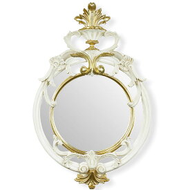 【スーパーSALE期間限定価格】 イタリア製 クラシックミラー Mirror ホワイト ゴールド 壁掛け 鏡 G1-C490 アンティーク 鏡 壁掛け イタリア 新築祝い 引越し祝い 輸入住宅 壁掛け