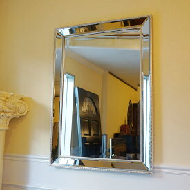 【スーパーSALE期間限定価格】 シンプルモダンスタイル 壁掛けミラー 鏡 面取り（Lサイズ）おしゃれ鏡 アンティーク家具 鏡 壁掛け おしゃれ 鏡 全身鏡 姿見 デザイナーズ 鏡 アンティーク ミラー 鏡 壁掛け