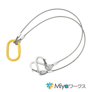 JIS規格 2点吊りワイヤー 6mm (2分) 10m ロック加工 6x24 A種 0.6ton 吊りワイヤー 吊り具 玉掛け クレーン作業 KITO リング フック ワイヤー 【送料無料】