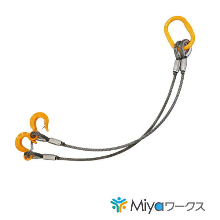 楽天市場】JIS規格 2点吊りワイヤー 6mm～12mm x 1m～8m 