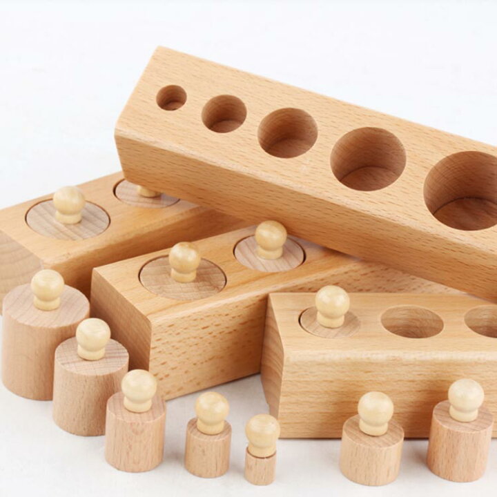 楽天市場】4本セット 円柱さし おもちゃ 木製パズル 円柱さし 知育玩具  