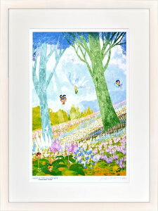 【はりたつお】 「儚い妖精 片栗と蝦夷延胡索」 絵画 アートパネル インテリア 額装品 プレゼント 大全紙