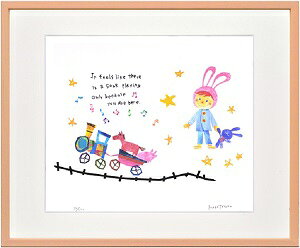 【はりたつお】 【音楽と子供】「dreamin'」 絵画 アートパネル インテリア 額装品 プレゼント 四つ切