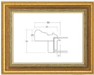 額縁 F6（410×318ミリ）　アンティーク仕上げ　ゴールド/シルバー　 軽量タイプ　油絵用額縁 8164　全サ…