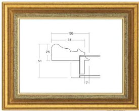 額縁 F6（410×318ミリ）　アンティーク仕上げ　ゴールド/シルバー　 軽量タイプ　油絵用額縁 8164　全サイズ1.5mm厚UVカットアクリル仕様　裏板グリーンエンボス　全サイズ23mm厚対応 油絵額縁【油絵】油彩用額縁【油彩】額縁