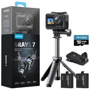 �A�N�V�����J����-AKASO Brave7-4K�E�F�A���u���J���� IPX8�{�@�h��10M �����J���� 6����Ԃ�␳ �X�|�[�c�J���� WiFi �A�N�V�����J�� �N�C�b�N�L���v�`���[ ��������@�\ �O���}�C�N�Ή� 1350mAh�o