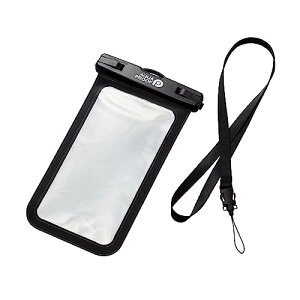 �G���R�� �X�}�z �h���P�[�X IPX8 ���[10m �l�b�N�X�g���b�v�t�� [ iPhone 14 / 13 / SE �ȂǁA6.9�C���`�ȉ��̃X�}�[�g�t�H���Ή�] �u���b�N P-WPSN04BK