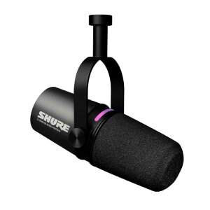 SHURE �V���A MV7i �_�C�i�~�b�N�}�C�N���z�� & �I�[�f�B�I�C���^�[�t�F�[�X �u���b�N MV7I-J : 2�`�����l���Ή� �ő�60dB+ �Q�C�� �o�� : USB-C ���� : XLR 6.3mm �t�H�[�� �m�C�Y���� �z�M �^�� ���R�[