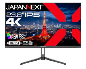 JAPANNEXT 23.8�C���` IPS�p�l������ 4K(3840x2160)�𑜓x �t�����j�^�[ JN-IPS2380UHDR-C65W HDMI DP USB Type-C(�ő�65W���d) HDR sRGB:100% DCI-P3:95% PBP/PIP KVM�@�\ �y2�N�ۏ؁z