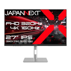 JAPANNEXT 27�C���` IPS�p�l������ Dual Frame Rate(4K:160Hz/�t��HD:320Hz)�Ή� 4K(3840x2160)�𑜓x �Q�[�~���O���j�^�[ JN-IPS27G1632UF-HSP HDMI DP 0.5ms(MPRT) HDR sRGB:100% PS5 4K:120Hz�ڑ� VRR PBP/PIP �������� �s�{�b�g(�c