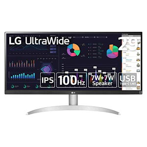 LG ���j�^�[ �f�B�X�v���C 29WQ600-W 29�C���`/ ���ʃE���g�����C�h(2560×1080)/ IPS �����/HDR 10/ 100Hz�Ή�/ USB Type-C,HDMI,DisplayPort/�X�s�[�J�[����(7W x2 MaxxAudio)/ �z���C�g/ 3�N ���P�_�ۏ�