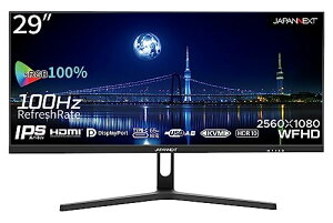 JAPANNEXT 29�C���` ���j�^�[ WFHD 2560x1080�𑜓x IPS �f�B�X�v���C (KVM/HDMI/USB-C ���d (65W) / DisplayPort/�X�s�[�J�[����/VESA�Ή�/�u���[���C�g�J�b�g) JN-IPS291WFHDR-C65W