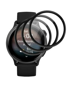 KONXISA For �K�[�~��(GARMIN) vivoactive 6 �p �t�B���� �t���ی�t�B���� PMMA�f�� 3D�S�ʕی� �L�Y�C�� �C�菝�h�~ �w��h�~ ���˒ጸ �C�A�[�� �����x �����ߗ� �ی�t�B�����i3���Z�b�g�j