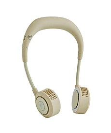 両手が使える ハンズフリー 首掛け扇風機 WFan ダブルファン ヨガシロッコ サンドベージュ SPICE OF LIFE(スパイス) 静音 5段風量 650分連続使用 首かけ フィット感 ニッケル マスクファン 熱中症