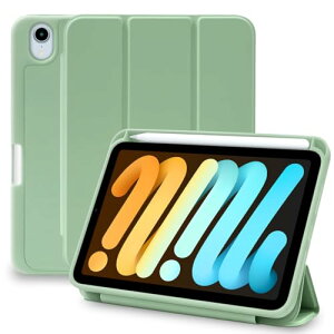 MS factory iPad mini 7 6 �p �P�[�X mini7 (A17 Pro 2024 ��7����) mini6 (2021 ��6����) �y�����[ �ϏՌ� �A�C�p�b�h�~�j �J�o�[ �\�t�gTPU �I�[�g�X���[�v �[�d�Ή� �e�B�[�O���[�� �� IPDM6-S-HDR-GRN