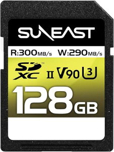 SUNEAST SDXC�J�[�h 128GB �ő�300MB/s UHS-II V90 U3 pSLC 4K 8K ULTIMATE PRO �v���t�F�b�V���i�� �������[�J�[�h SE-SDU2128GA300