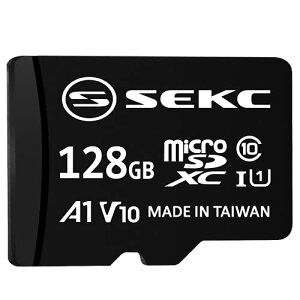 �y�@ �zSEKC microSDXC�J�[�h 128GB UHS-I V10 A1 Class10�Ή� �ő�Ǐo���x90MB/s SD�A�_�v�^�t SV10A1128