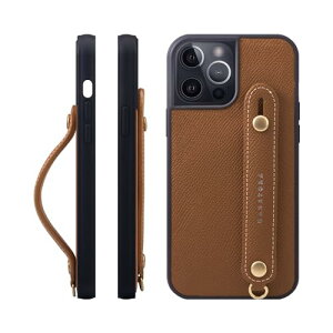 HANATORA for iPhone 15ProMax �P�[�X �{�v �ϏՌ� �w�ʃx���g �X�}�z�P�[�X �X�}�z �X�^���h�@�\ �l�b�N �X�g���b�v �t�� �G���{�X���U�[ �M�t�g �}�O�l�b�g�Ȃ� �L�������� NGH-15ProMax-Caramel