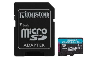 Kingston Canvas Go! Plus microSD�������[�J�[�h �N���X10�AUHS-I 1TB microSDXC 170R A2 U3 V30�J�[�h + ADP