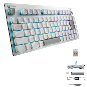 �G���R�� �Q�[�~���O�L�[�{�[�h V custom VK520 ���[�v�� Bluetooth 2.4Ghz���� �L�� ���E�� ���J�j�J�� 75���T�C�Y �z���C�g TK-VK520LLWH