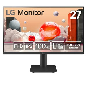LG ���j�^�[ 27MS550-B 27�C���` /�A���`�O���A/IPS/1920×1080/100Hz/5ms�iGTG�j/2W�{2W�X�s�[�J�[/�u���[���C�g�ጸ�E�t���b�J�[�Z�[�t�@�\/DAS Mode�i������x�����[�h�j/�u���b�N�X�^�r���C�U�[/HDMI×2/