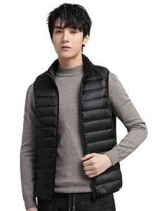 Wnodruke ダウンベスト メンズ ウルトラライト ベスト 軽量 防寒 暖かい コンパクト収納 WN002 (3XL, ブラック)