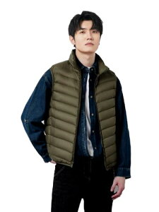 WOFOSY ダウンベスト メンズ 超軽量 登山 暖かい ウルトラライト ベスト おしゃれ コンパクト収納 カジュアル 通勤 旅行 春秋冬 SY212 (M, グリーン)