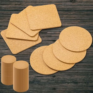 Bonarca コースター コルク 丸 角 【選べる2タイプ/100枚セット】 おしゃれ 吸水 速乾 木製 無地 四角 正方形 円形 100枚 セット 北欧 コップ敷き 業務用 直径 9cm 90mm 厚さ 3mm 自宅 来客 お客さん
