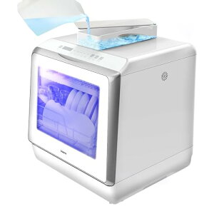 食洗器 食器洗い乾燥機 UVライト機能 工事不要 タンク式 分岐水栓式 熱風乾燥 360°噴射洗浄式 1-3人分 5Lで節水 コンパクト 小型 スリム 大容量 エコ 節電 洗浄 卓上 全自動式 SY-118UV