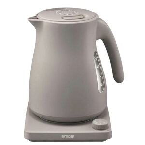タイガー魔法瓶(TIGER) 電気ケトル 温度調節機能付き 湯沸かし コーヒードリップ 1.0L 転倒お湯漏れ防止 カラだき防止 蒸気レス グレー PTV-A120HC