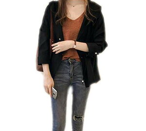 [NOMSOCR] XvOR[g fB[X tHR[g  AE^[ WPbg n g`R[g V[g t[ht 傫TCY M/L/XL/2XL/3XL (ubN, XL)