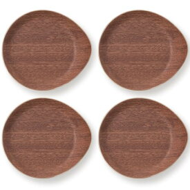 メール便 コースター 木製 木 耳付 3色から選べる4枚セット おしゃれ カフェ 来客用 coaster ラッピング不可 レッドマホガニー