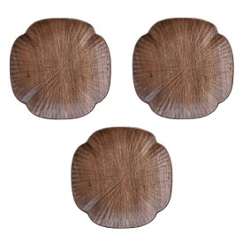 Pedoleco 木製コースター 3枚セット 黒グルミ 四ツ葉のクローバーの形 手作り おしゃれな茶托 デザート皿 厚め 防水 装飾 滑り止め/断熱 無塗装 贈り物 断熱マット 茶パッド 工芸品 家庭用