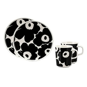 [ }bR ] Marimekko yAZbg }OJbv v[g H M Rbv k 071606-190 zCg^ubNiEjbRj Unikko breakfast set 2 pcs mug + plate white, black [sAi]