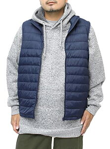 ダウンベスト メンズ 大きいサイズ 軽量 スタンドカラー ライトダウン ジャケット 3L ネイビー