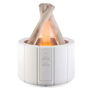 PLEAVIT 加湿器 アロマディフューザー たき火 かがり火 焚火 LEDライト 静音 卓上 USB対応 水蒸気 室内 加湿 ホワイト