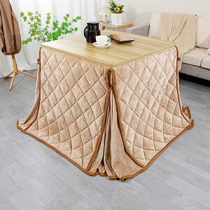 JEMAジェマ ハイタイプ テーブル 省スペース こたつ布団 こたつ掛け布団 掛け布団単品 吸湿発熱 ふわふわ感触フランネル生地 約240x240cm ベージュ 正方形 洗える