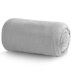 Hansleep 毛布 もうふ ひざ掛け 冬用 ひざかけ 膝掛け ブランケット ハーフケット マイクロファイバー 柔らかく肌触り 暖かい フランネル 洗える 静電防止 四季適用 (70x100,アイスグレー)