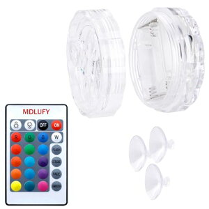 MDLUFY LED 魚タンクライト リモコンRGB16色防水LEDカラフルな装飾ライト 家庭用ガラス花瓶LED雰囲気ライト プールライト LED水槽ライト 水族館の防水 魚タンクライト (リモコン 24ボタン)
